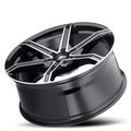 ~(38 lbs. 22X22X10)~ STILTS (371) BLACK/MACHINED FACE 20X8.5 5-108/5-114.3 35mm 72.6mm