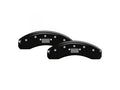 Set Of 4 Caliper Covers Engraved Front Jeep Engraved Rear Jeep Grill Logo Black Finish Silver Characters 2011-2011 Jeep Grand Cherokee MGP Caliper Covers