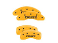 Set Of 4 Caliper Covers Engraved Front And Rear Cruze Yellow Finish Black Characters 2016-2019 Chevrolet Cruze MGP Caliper Covers