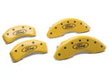 Set Of 4 Caliper Covers Engraved Front And Rear Oval Logo Ford Yellow Finish Black Characters 2010-2014 Ford Mustang MGP Caliper Covers