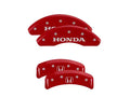 Set Of 4 Caliper Covers Engraved Front Honda Engraved Rear H Logo Red Finish Silver Characters 2003-2011 Honda Element MGP Caliper Covers