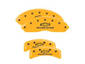 Set Of 4 Caliper Covers Engraved Front And Rear Chevy Racing Yellow Finish Black Characters 1988-1996 Chevrolet Corvette MGP Caliper Covers