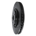 R1 10-17 Lexus LS460 Left Front Drilled & Slotted Black Brake Rotor