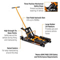ATV & MOTORCYCLE FLOOR JACK 1500 LB MOLTEN ORANGE & BLACK
