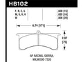 Hawk AP Racing 6 / Sierra/JFZ / Wilwood 7520 DTC-70 Race Rear Brake Pads