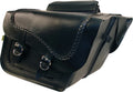 Willie & Max Universal Braided Large Slant Saddlebags (16 in L x 11 in H x 6.5 in W) - Black