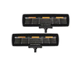 Go Rhino Blackout Combo Series Lights Pair of Sixline LED Flood Lights With Amber Accent Black Go Rhino