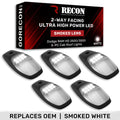 Dodge 19-23 RAM Heavy-Duty 2500 3500 (5-Piece Set) Smoked Cab Roof Light Lens with 2-Way Forward Rear Facing Amber ULTRA High-Power LEDs - ATTN: This cab light set is for a fresh install on a truck that DID NOT come with OEM cab roof lights (No Square