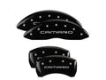 Set Of 4 Caliper Covers Engraved Front And Rear Gen 4 Camaro Black Finish Silver Characters 1998-2002 Chevrolet Camaro MGP Caliper Covers