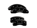 Set Of 4 Caliper Covers Engraved Front And Rear Impala Style Ss Black Finish Silver Characters 2013-2020 Chevrolet Malibu MGP Caliper Covers