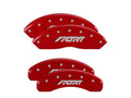 Set Of 4 Caliper Covers Engraved Front And Rear Sport Red Finish Silver Characters 2011-2014 Ford Edge MGP Caliper Covers