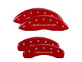 Set Of 4 Caliper Covers Engraved Front And Rear Avalanche Red Finish Silver Characters 2007-2014 Chevrolet Avalanche MGP Caliper Covers