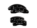 Set Of 4 Caliper Covers Engraved Front Civic Engraved Rear 2015 Civic Black Finish Silver Characters 2017-2021 Honda Civic MGP Caliper Covers