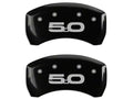 Set Of 4 Caliper Covers Engraved Front 2015 Mustang Engraved Rear 2015 5.0 Black Finish Silver Characters 2015-2023 Ford Mustang 19 inches