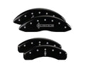 Set Of 4 Caliper Covers Engraved Front Lincoln Engraved Rear Star Logo Black Finish Silver Characters 2010-2017 Lincoln Navigator MGP Caliper Covers