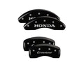 Set Of 4 Caliper Covers Engraved Front Honda Engraved Rear Crosstour Black Finish Silver Characters 2012-2016 Honda CR-V MGP Caliper Covers