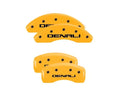 Set Of 4 Caliper Covers Engraved Front And Rear Denali Yellow Finish Black Characters 2010-2017 GMC Terrain MGP Caliper Covers