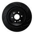 R1 19-25 Cadillac Escalade Front Left Drilled & Slotted Black Brake Rotor