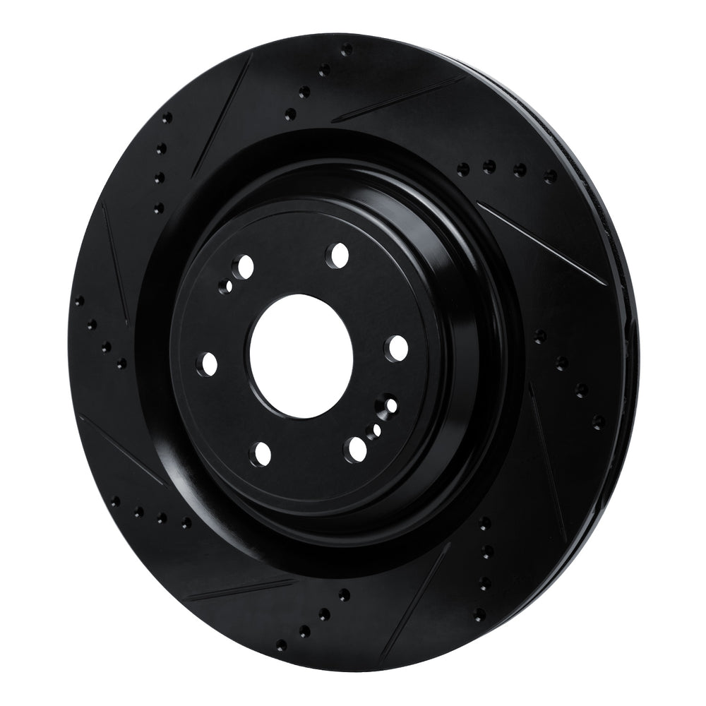 R1 19-25 Cadillac Escalade Front Left Drilled & Slotted Black Brake Rotor