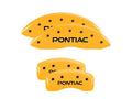 Set Of 4 Caliper Covers Engraved Front And Rear Pontiac Yellow Finish Black Characters 2004-2005 Pontiac Bonneville MGP Caliper Covers