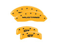 Set Of 4 Caliper Covers Engraved Front Mustang Engraved Rear Sn95 Gt Yellow Finish Black Characters 1999-2004 Ford Mustang MGP Caliper Covers