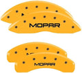 Set Of 4 Caliper Covers Engraved Front And Rear Mopar Yellow Finish Black Characters 2011-2024 Dodge Durango MGP Caliper Covers