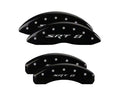 Set Of 4 Caliper Covers Engraved Front And Rear Srt8 Black Finish Silver Characters 2005-2014 Chrysler 300 MGP Caliper Covers