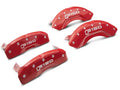 Set Of 4 Caliper Covers Engraved Front And Rear F-150 (2015) Red Finish Silver Characters 2021-2025 Ford Expedition MGP Caliper Covers
