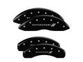 Set Of 4 Caliper Covers Engraved Front And Rear With Stripes Dodge Black Finish Silver Characters 2006-2020 Dodge Charger MGP Caliper Covers