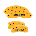 Set Of 4 Caliper Covers Engraved Front And Rear Honda Yellow Finish Black Characters 2010-2011 Honda Accord MGP Caliper Covers