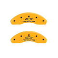Set Of 4 Caliper Covers Engraved Front And Rear Chevy Racing Yellow Finish Black Characters 2000-2005 Chevrolet Impala MGP Caliper Covers