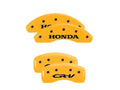Set Of 4 Caliper Covers Engraved Front Honda Engraved Rear Cr-V Yellow Finish Black Characters 2007-2011 Honda CR-V MGP Caliper Covers