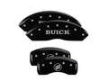 Set Of 4 Caliper Covers Engraved Front Buick Engraved Rear Buick Shield Black Finish Silver Characters 2016-2020 Buick Envision MGP Caliper Covers