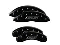Set Of 4 Caliper Covers Engraved Front And Rear Gen 5 Ss Black Finish Silver Characters 2010-2015 Chevrolet Camaro MGP Caliper Covers