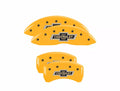 SET OF 4 CALIPER COVERS ENGRAVED FRONT/REAR 100 ANNIV LOGO BLACK CHARCTRS YELL