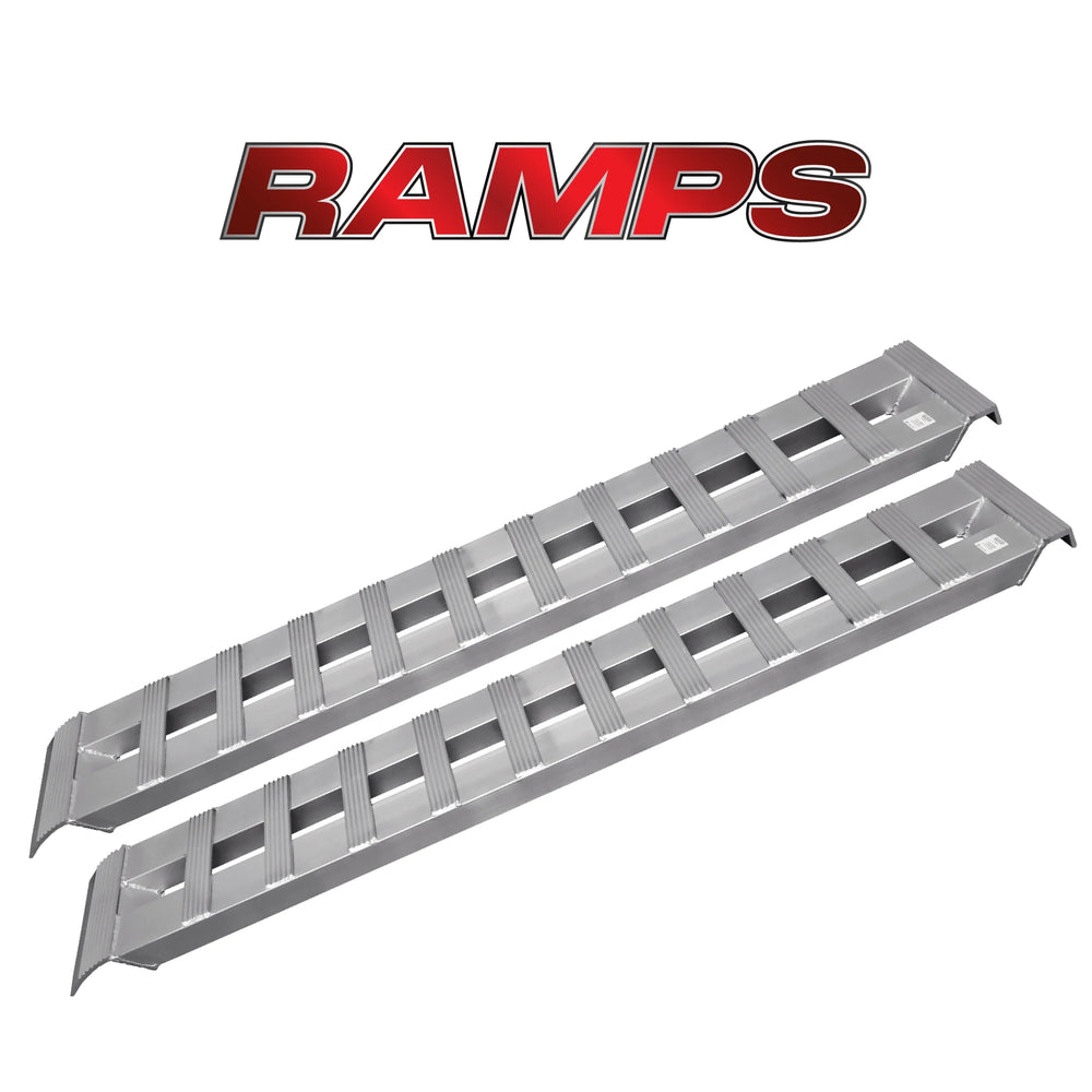 Single Heavy Duty 7 foot Aluminum Loading Ramp 14in x 84in 3K Towing Capacity