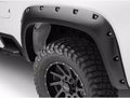 Black Pocket/Rivet Style Smooth Finish Rear Fender Flares For 2020-2026 Chevy 2500/3500 Bushwacker