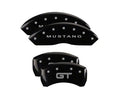 Set Of 4 Caliper Covers Engraved Front Mustang Engraved Rear S197 Gt Black Finish Silver Characters 2005-2009 Ford Mustang MGP Caliper Covers