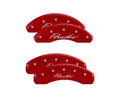 Set Of 4 Caliper Covers Engraved Front And Rear Prowler Red Finish Silver Characters 1997-2002 Chrysler Prowler MGP Caliper Covers