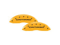 Set Of 4 Caliper Covers Engraved Front Gen 4 Camaro Engraved Rear Gen 4 Ss Yellow Finish Black Characters 1998-2002 Chevrolet Camaro MGP Caliper Covers