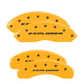 SET OF 4 CALIPER COVERS ENGRAVED FRONT/REAR 12C EXPLORER BLACK CHARCTRS YELLO