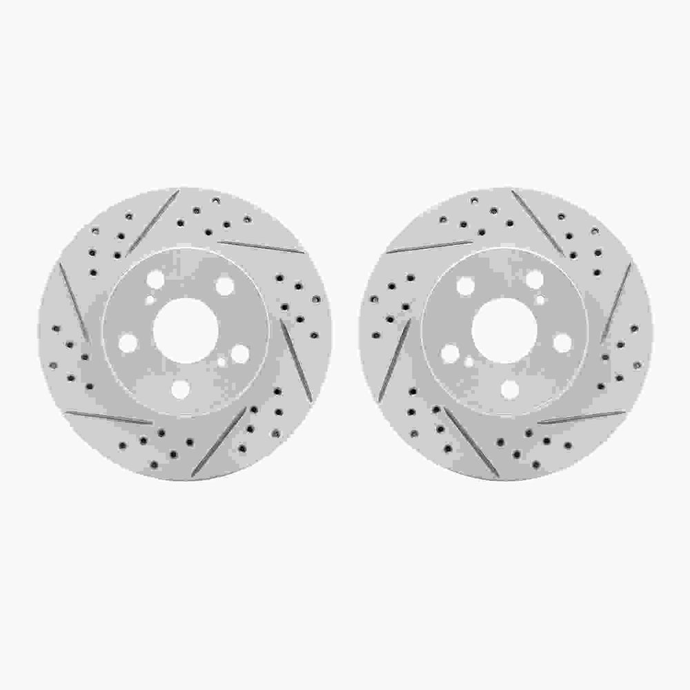R1 10-17 Lexus CT200h Front Drilled & Slotted Carbon Coated Brake Rotor Set