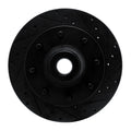 R1 78-97 Dodge B200 / B200 Van / B250 Front Right Drilled & Slotted Black Brake Rotor