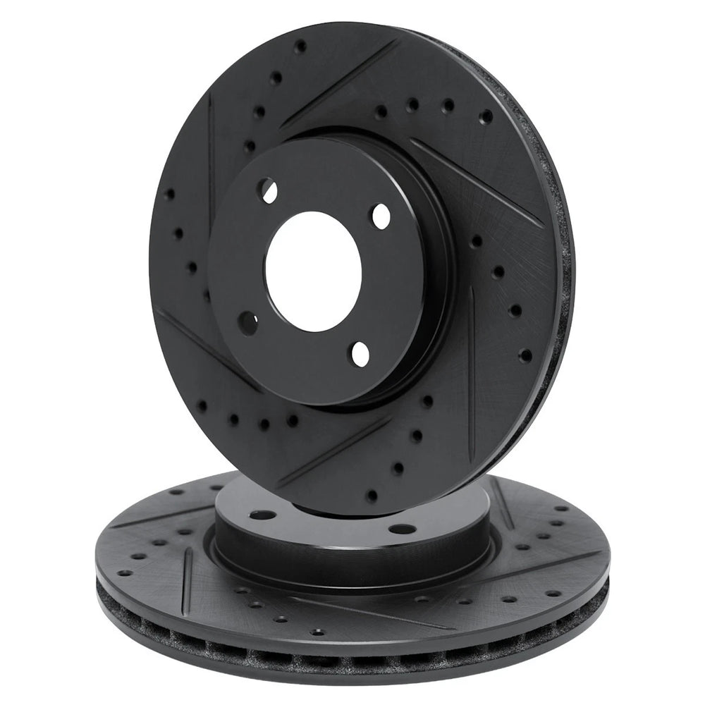 R1 Concepts Brake Rotor- D/S - Black Fits Nissan Tiida