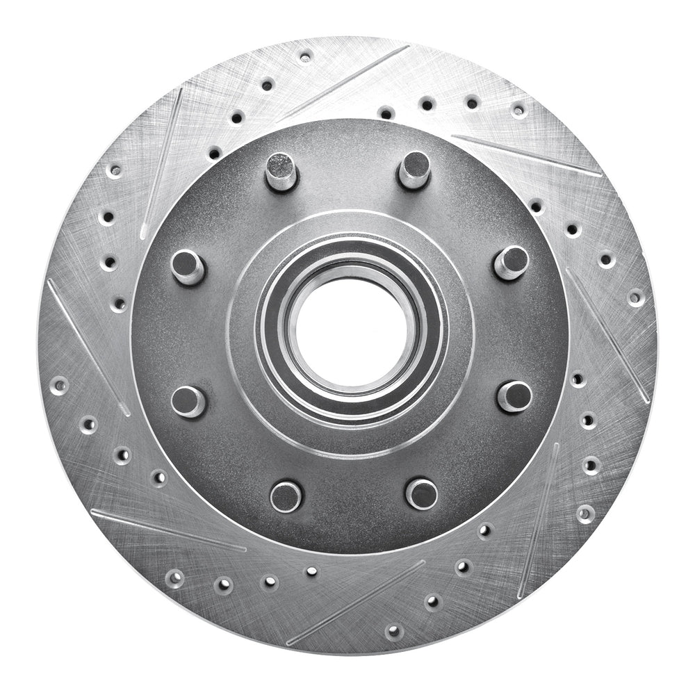R1 Concepts Brake Rotor Drilled and Slotted Silver Fits Chevrolet C1500