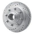 R1 Concepts Brake Rotor Drilled and Slotted Silver Fits Chevrolet C1500