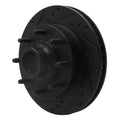 R1 1994-1999 Dodge Ram 2500 Front Left Drilled & Slotted Black Brake Rotor