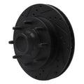 R1 1994-1999 Dodge Ram 2500 Front Left Drilled & Slotted Black Brake Rotor