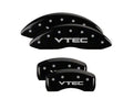 Set Of 4 Caliper Covers Engraved Front And Rear Vtech Black Finish Silver Characters 2007-2013 Acura MDX MGP Caliper Covers