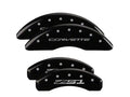Set Of 4 Caliper Covers Engraved Front Corvette C7 Engraved Rear Z51 2015 Black Finish Silver Characters 2014-2019 Chevrolet Corvette MGP Caliper Covers
